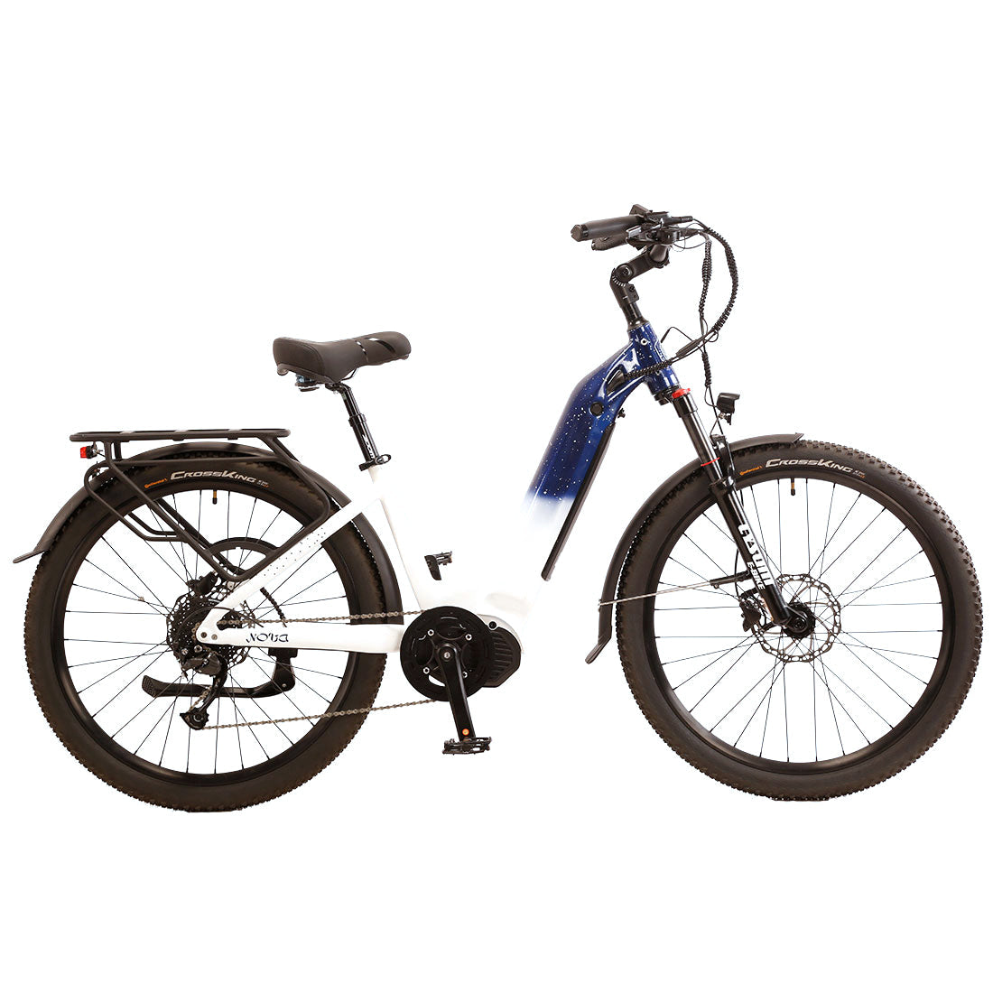 Vélo électrique CYSUM NOVA à moteur central pour femmes - Pneus de 27,5 pouces, 500 watts, vitesse maximale de 25 km/h