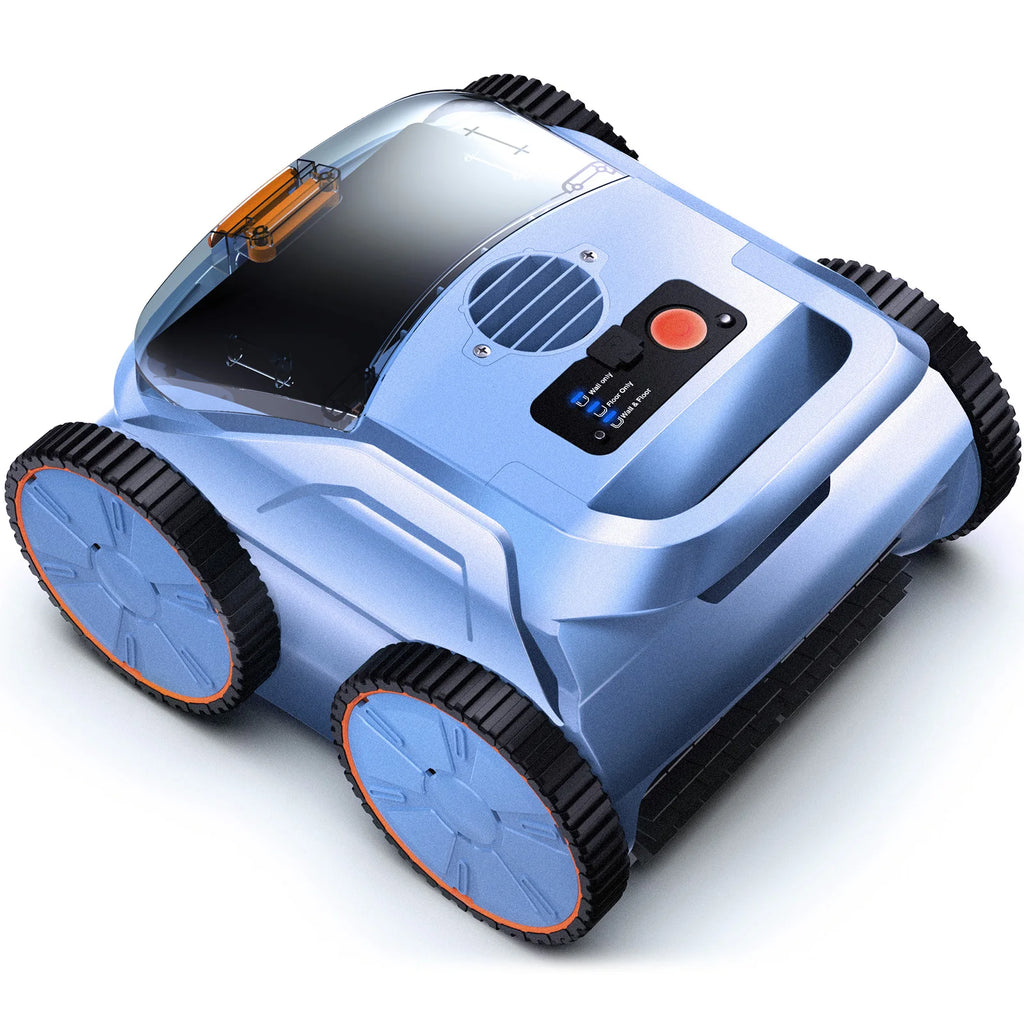 Aspirateur de piscine avec une autonomie jusqu'à 180 minutes, robot nettoyeur de piscine hors sol pour piscines enterrées jusqu'à 185 m² (2000 pi²).