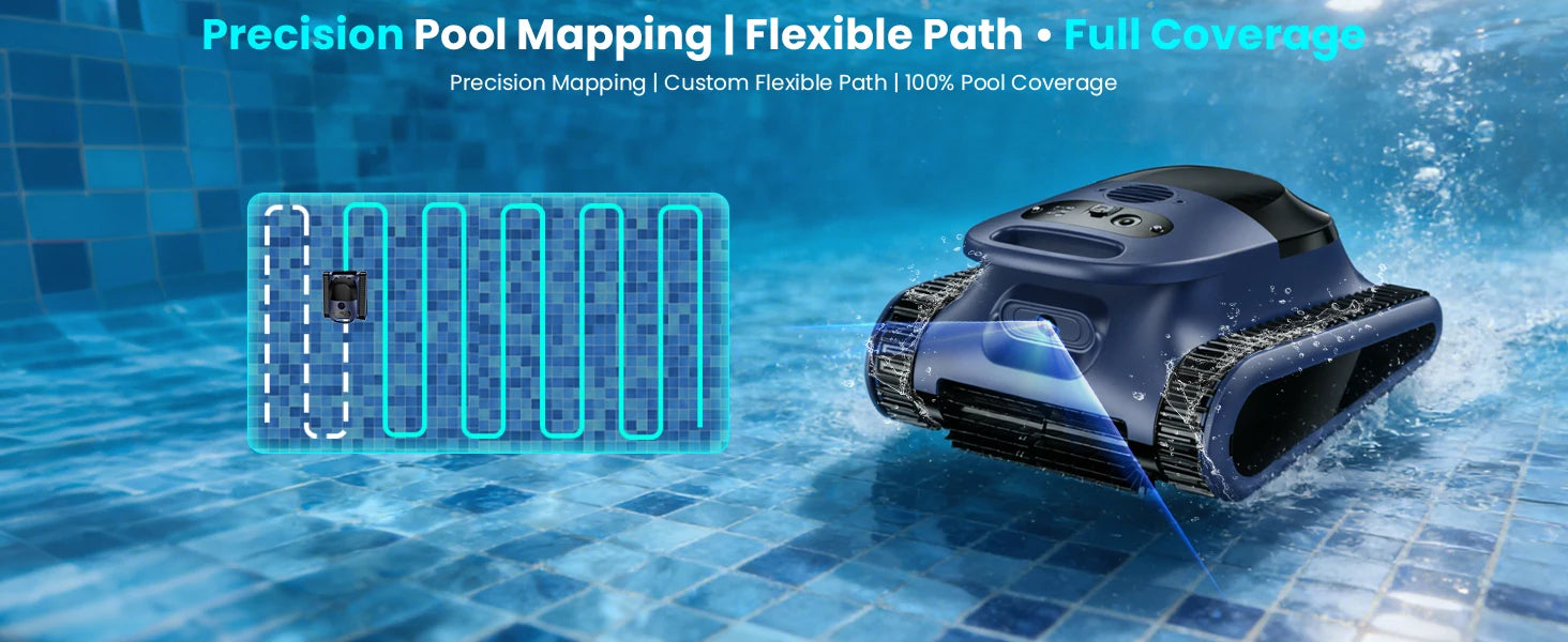 Robot Piscine Seauto Crab Pro Sans Fil 2025 | Nettoyage Fond, Parois & Ligne d’Eau pour Piscines jusqu’à 185 m²