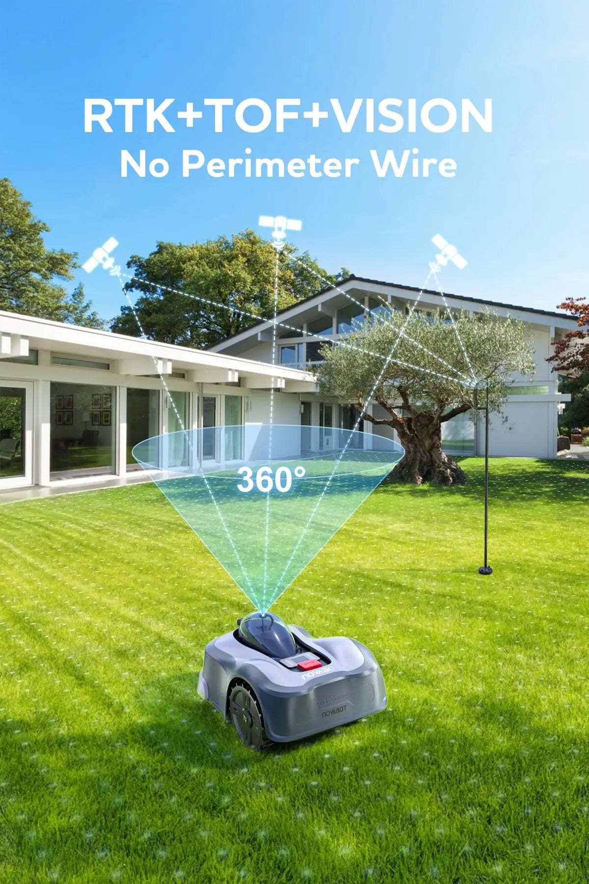 Tondeuse robot Novabot N2000, sans fil, navigation intelligente, application de contrôle