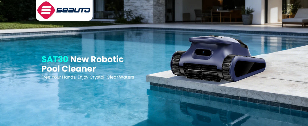 Robot Piscine Seauto Crab Pro Sans Fil 2025 | Nettoyage Fond, Parois & Ligne d’Eau pour Piscines jusqu’à 185 m²