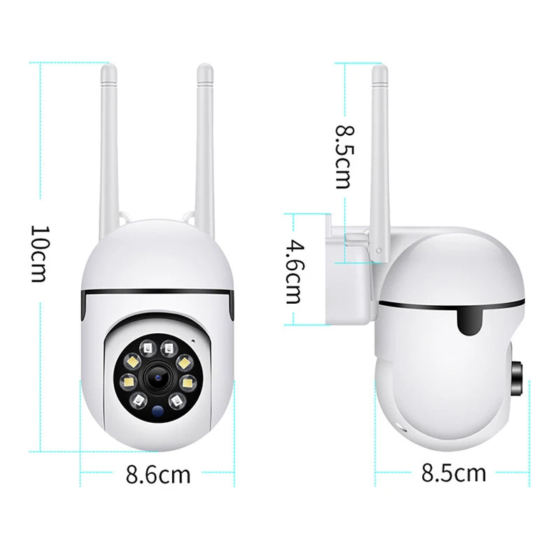 Caméra de surveillance IP Wi-Fi sans fil 8 MP avec zoom 4x, suivi audio bidirectionnel, vision nocturne couleur HD et caméra PTZ.