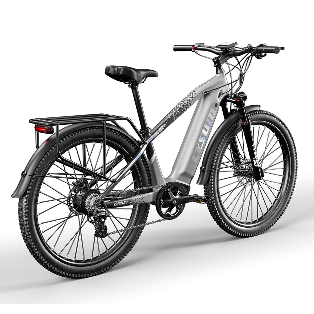 VTT électrique CYSUM Speedy - 27,5" - Gris, vitesse maximale 25 km/h, freins à disque hydrauliques