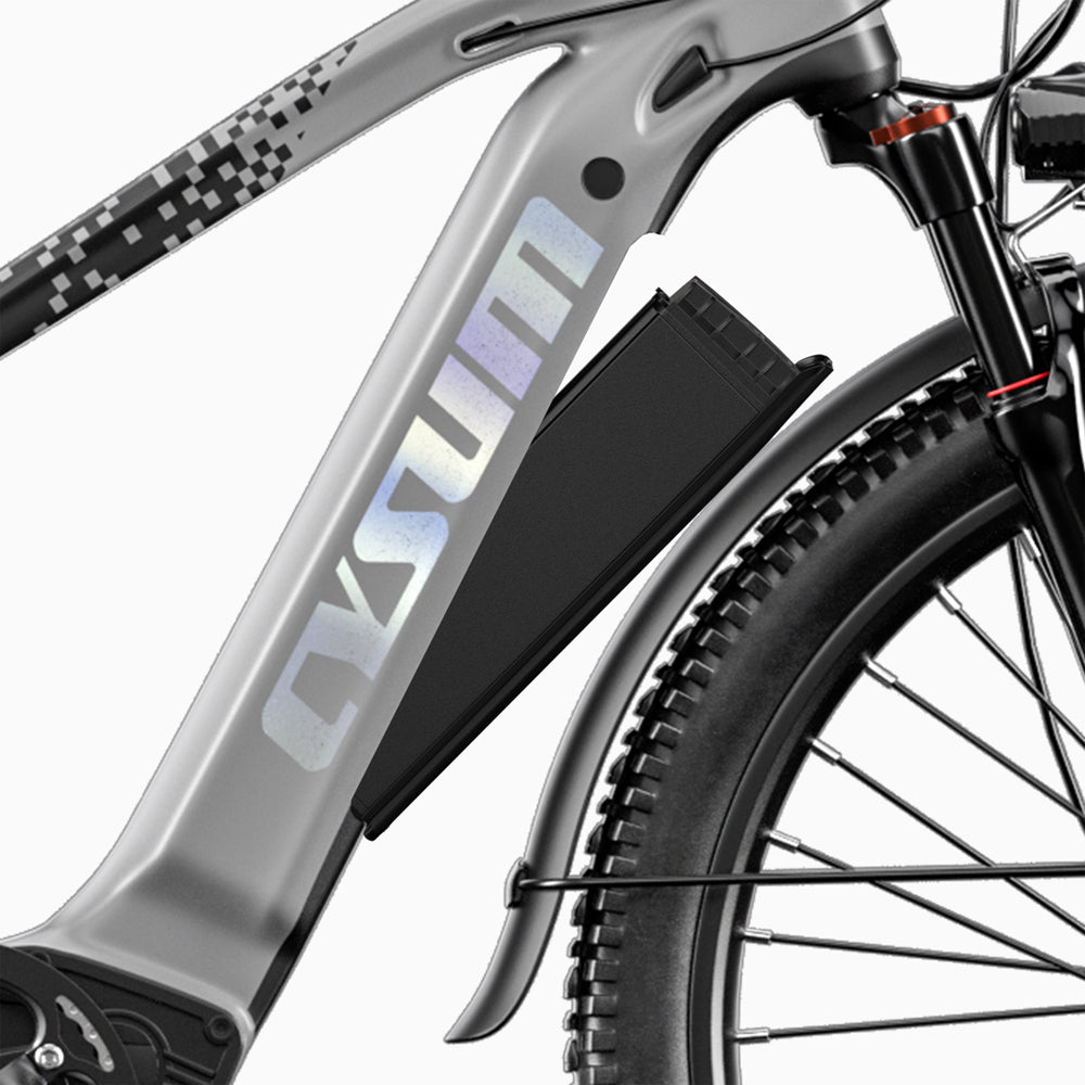 VTT électrique CYSUM Speedy - 27,5" - Gris, vitesse maximale 25 km/h, freins à disque hydrauliques