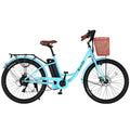 Vélo électrique urbain Everfit 26 pouces, 250 W, batterie 36 V 13 Ah, autonomie 50 km, Shimano 7V