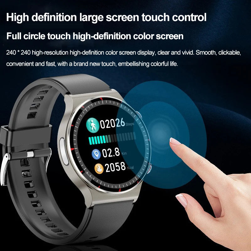 Smartwatch Android – Écran 1.3", SpO2 IR, Assistant IA Vocal & Suivi Fitness