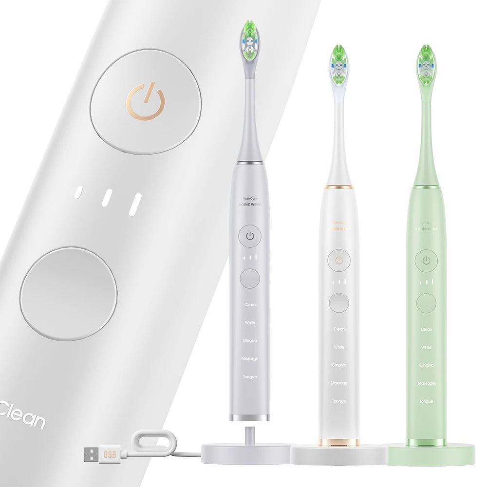 New Home Brosse à Dents Électrique LED | 48K Vibrations, Blanchiment Dentaire et Longue Autonomie USB