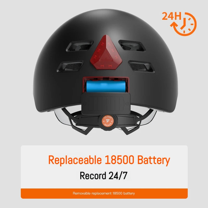 Casque Vélo Connecté SAIN V6S – LED, Clignotants & Bluetooth | Taille Universelle
