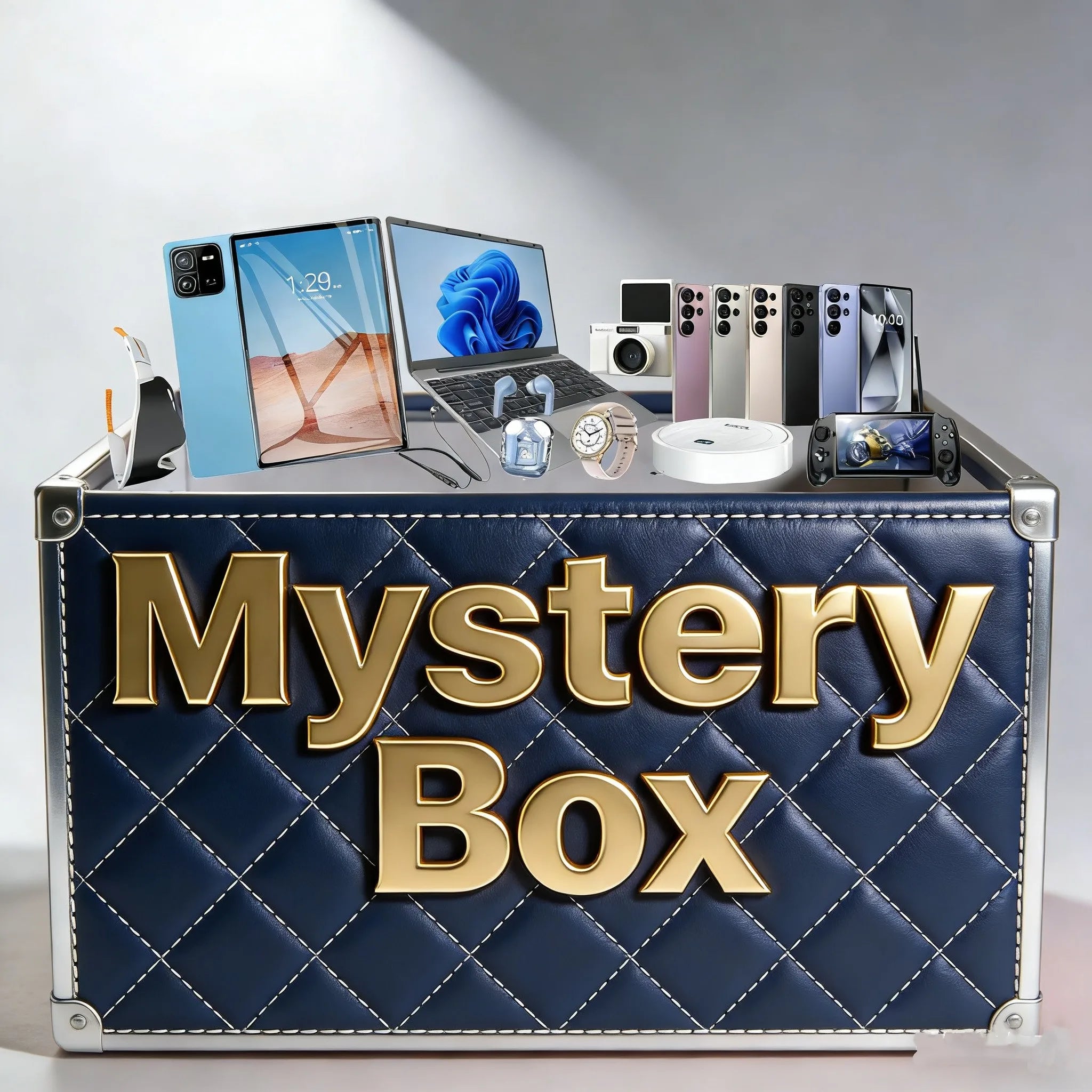 Box Mystère Blind Box 3C – Smartphone 5G, Tablette, Ordinateur portable, Montre, Écouteurs Surprise
