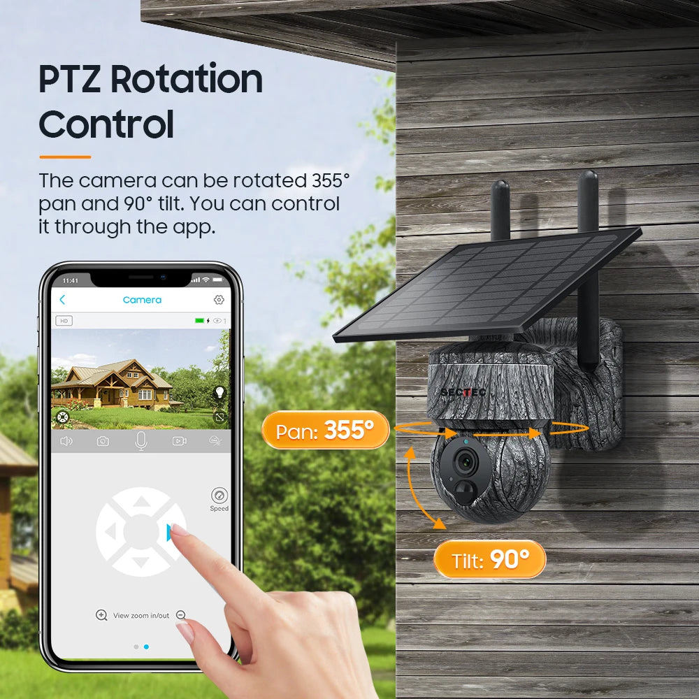 Caméra dôme PTZ 4G Sectec ST-517C, 5 MP, IP66, 366°, audio bidirectionnel, UBOX