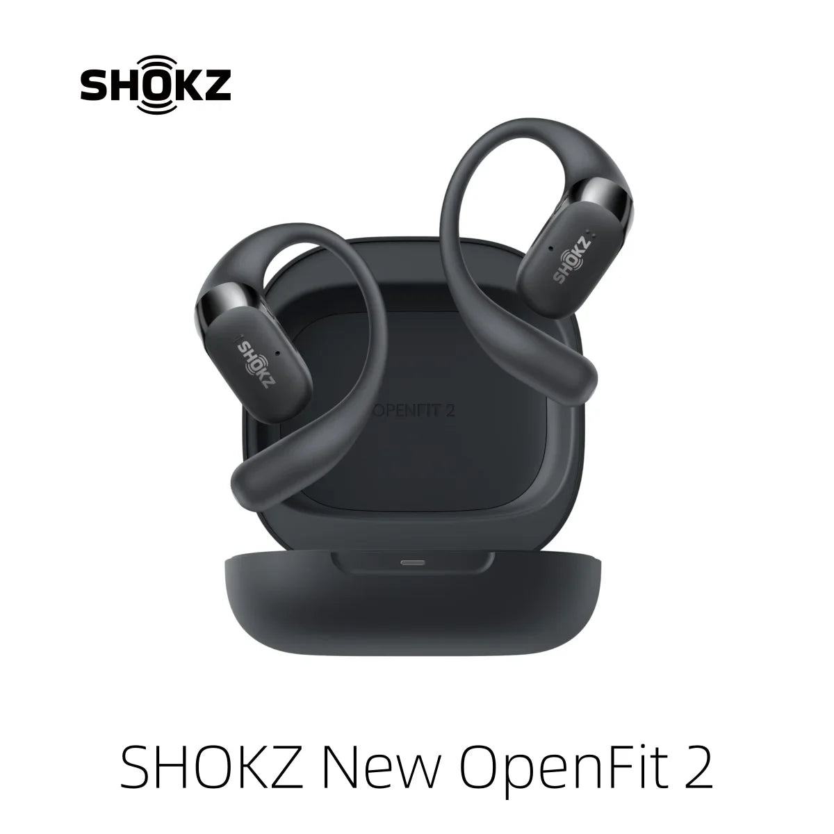 Écouteurs Open-Ear SHOKZ OpenFit 2 – Bluetooth, LED, Micro & Crochet Confortable