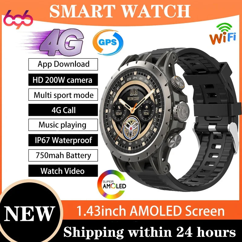 Montre connectée Q85 4G LTE 2026 – GPS, Caméra HD, Appel Vidéo, SIM & Android Sport