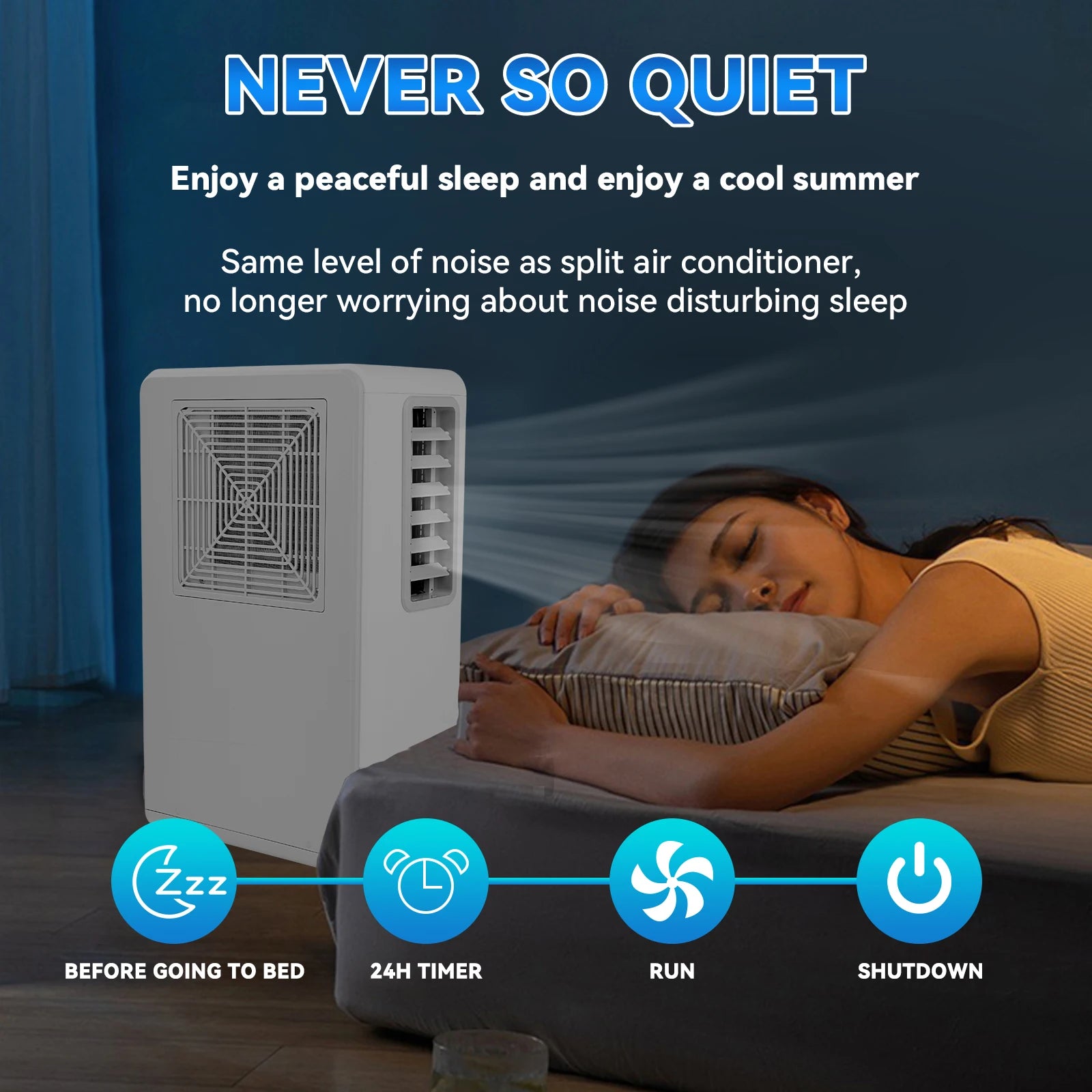 Climatiseur mobile Creatorally PCX5R-18MA, 1800 BTU, déshumidification 15 L/j, 220 V, 38-44 dB