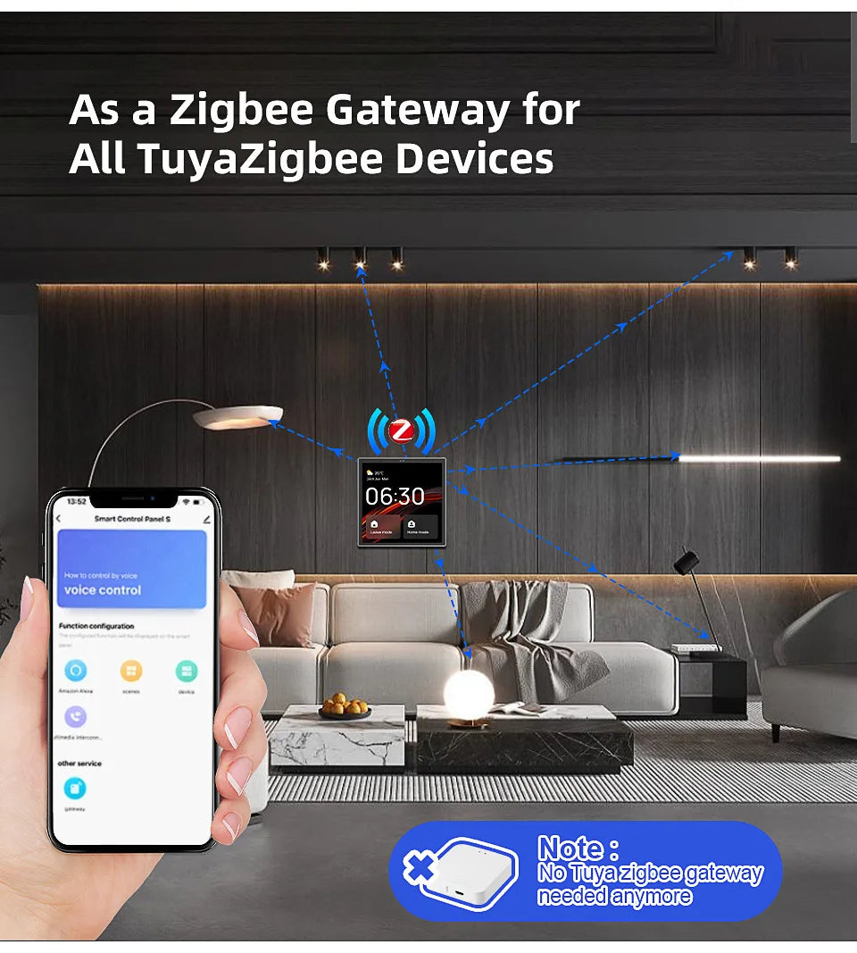 Écran Domotique Intelligent 4 Pouces Tuya | Centre de Contrôle Smart Home avec Alexa Intégré