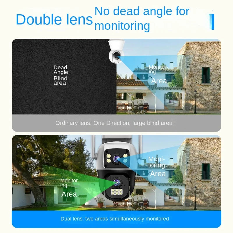Caméra de Surveillance V380 4G | PTZ, Double Objectif, Vision Nocturne et Accès Smartphone Wi-Fi
