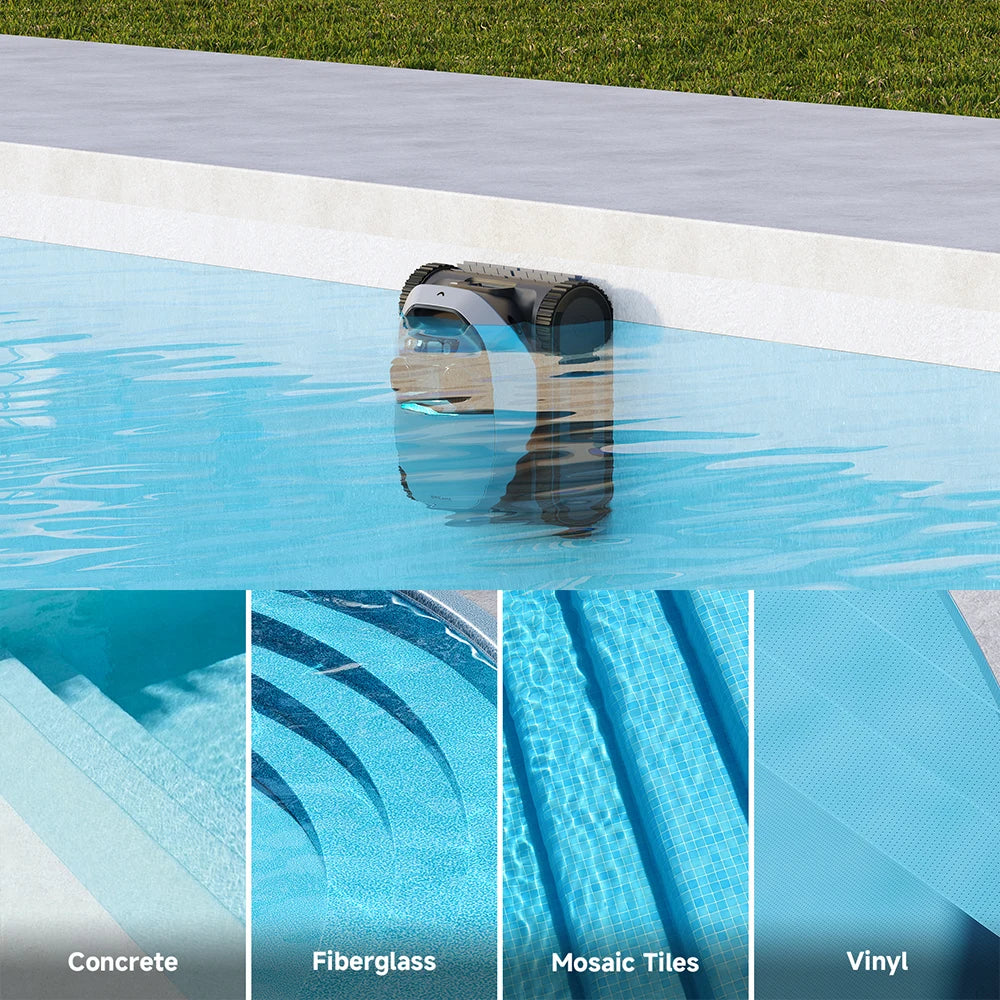 Robot nettoyeur de piscine LEWOL Z1 Pro — sans fil, 200 m², batterie 9600 mAh
