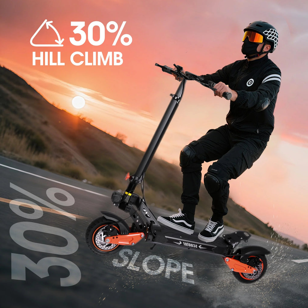 Trottinette électrique N9 (modèle 2025) : autonomie de 50 km, puissance de 1 200 W, vitesse maximale de 55 km/h. Trottinette électrique pliable pour adultes, disponible en entrepôt aux États-Unis.