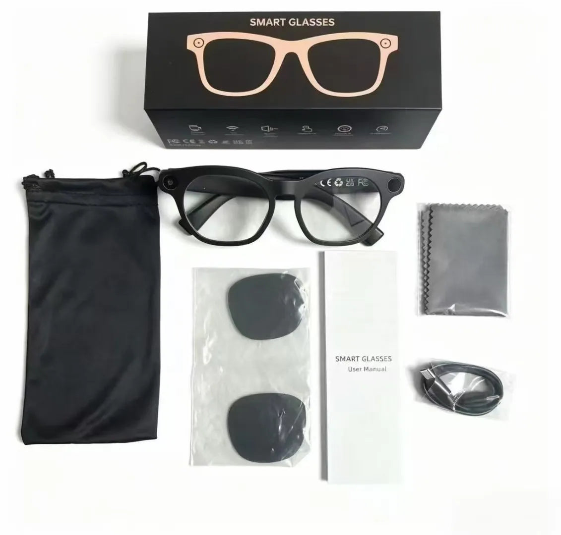 Lunettes Audio IA Traducteur – Caméra 4K/1080P, Bluetooth, Tactile & IPX4 | Mode
