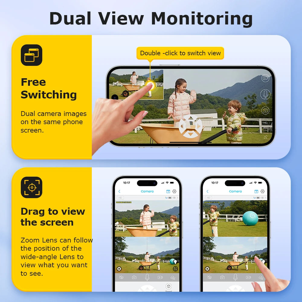 Caméra de Surveillance SECTEC 6 MP | 4G, Zoom 15x, Carte SIM, Vision Nocturne et Énergie Solaire