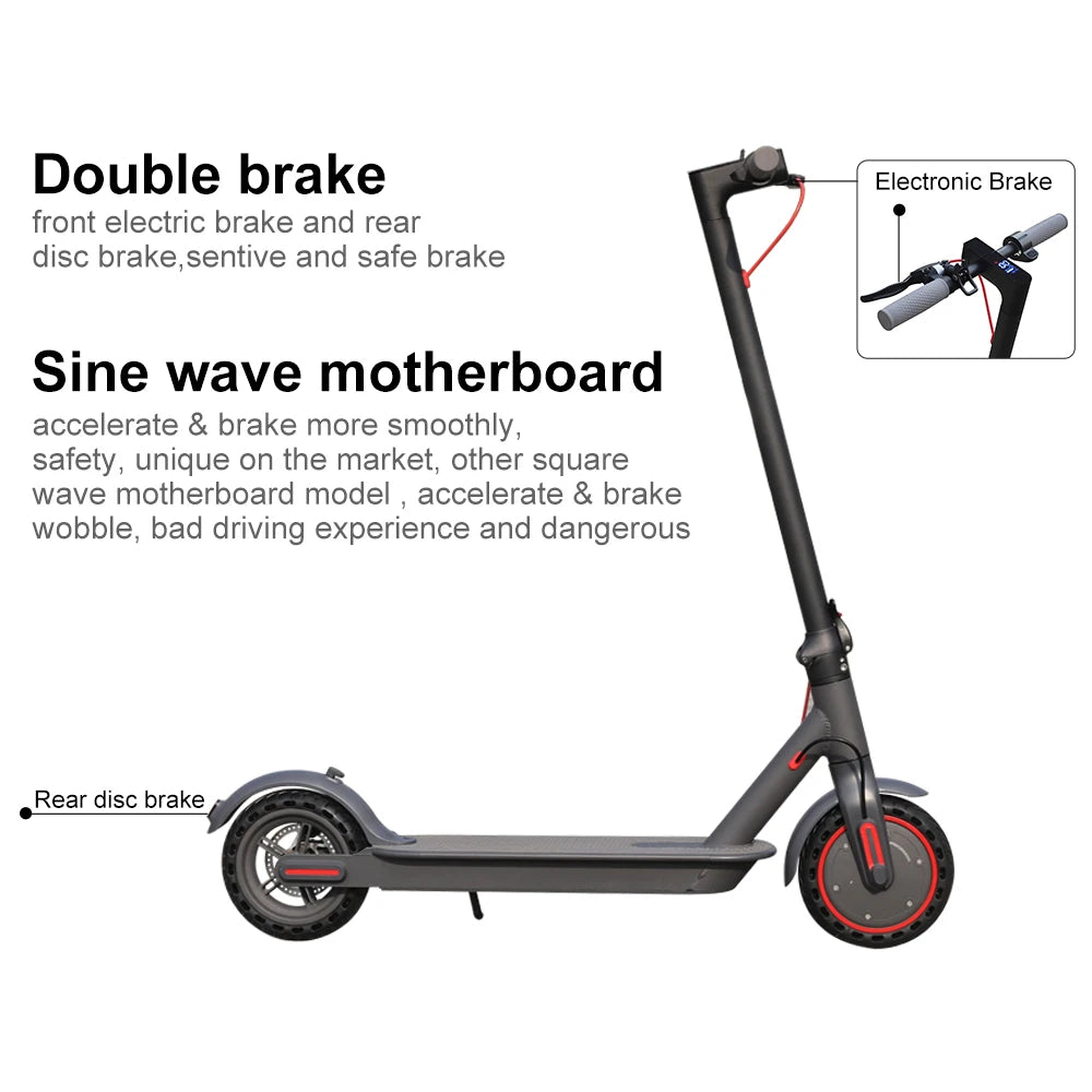 Trottinette électrique intelligente pour adultes avec technologie à onde sinusoïdale et régulateur de vitesse