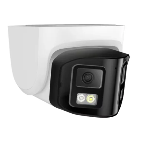 Caméra de surveillance extérieure dôme de plafond à double objectif 4 MP, compatible Hik, IP PoE, ColorVu, audio bidirectionnel, CMOS