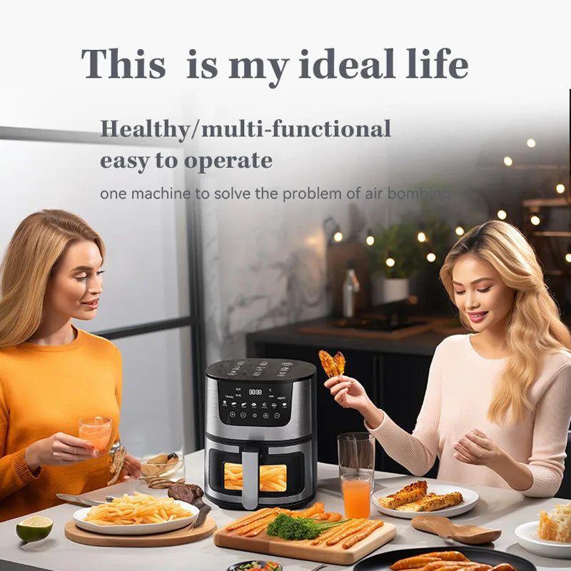 Nouveaux appareils de cuisine 2025 : Four à air chaud multifonction de grande capacité (7 L), en acier inoxydable de haute qualité.