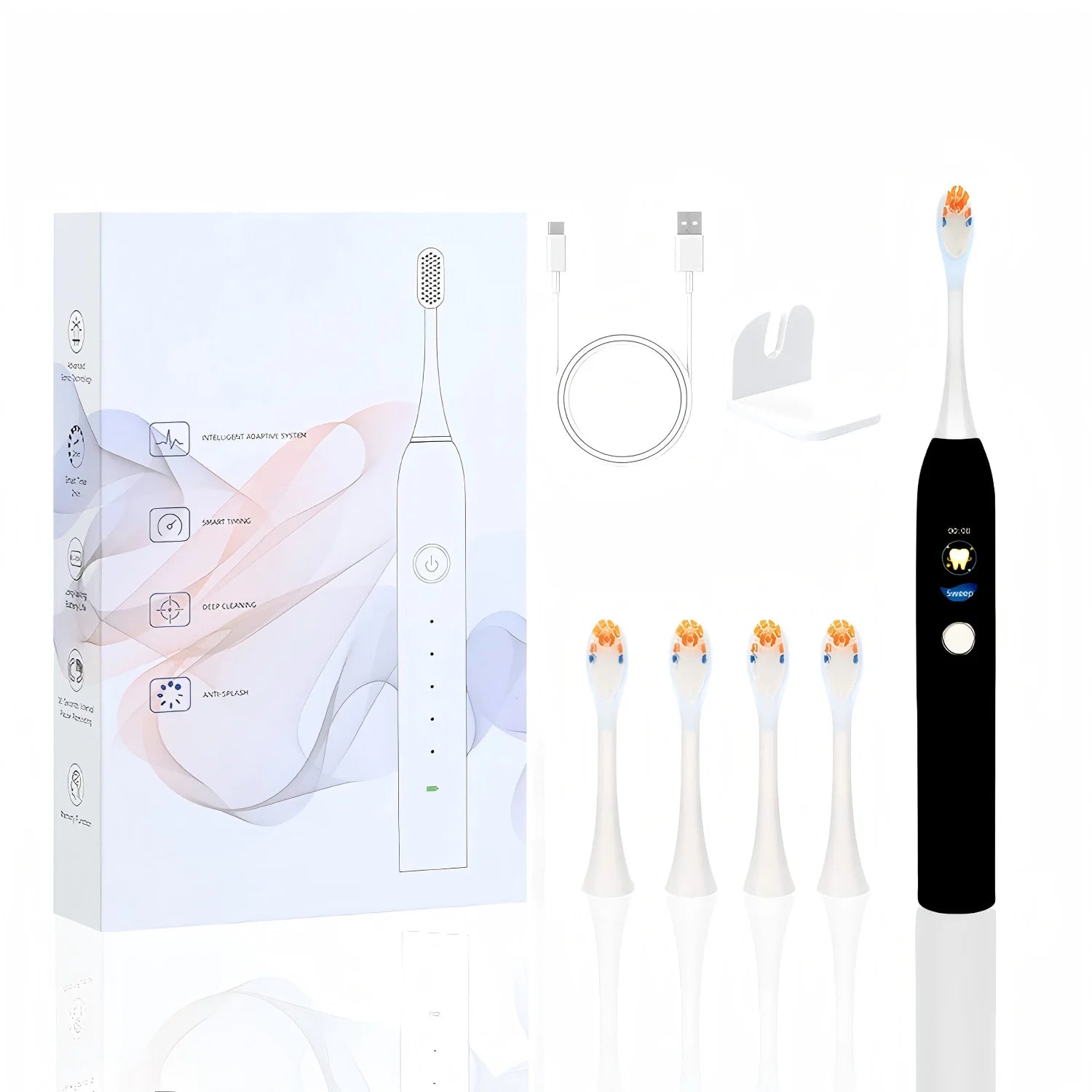 Nouveautés 2026 : Kit de blanchiment dentaire, brosse à dents électrique intelligente vibrante automatique avec écran tactile portable.
