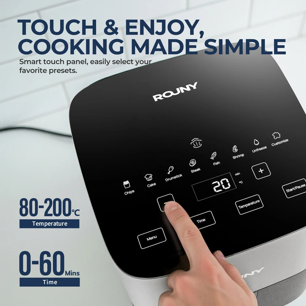 Air Fryer 5 L Intelligent | Écran Tactile, 8 Modes de Cuisson, Hublot et 1450 W
