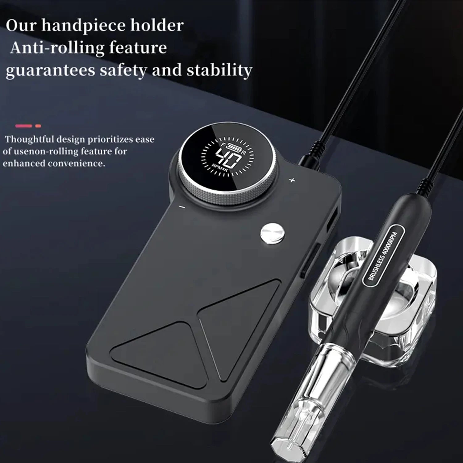 WELLSTRY Nouvelle arrivée Perceuse à ongles portable rechargeable sans balais 40000 tr/min Embouts en tungstène et acier inoxydable