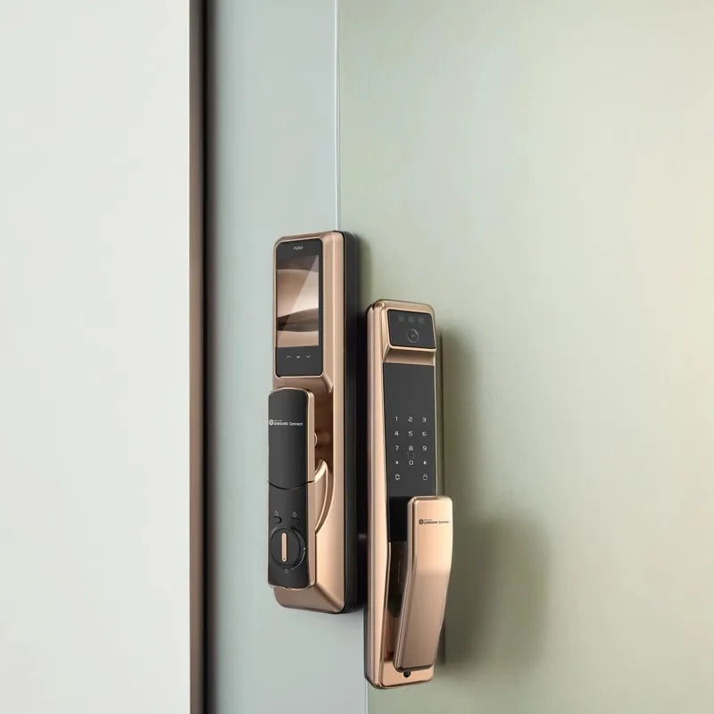Sonnette de porte intelligente P30max-F avec caméra, reconnaissance faciale 3D par empreinte numérique et caméra, compatible avec l'application Samsung SmartThings. Serrure électronique numérique intelligente.
