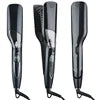 Brosse lissante professionnelle à air chaud, peigne lissant à température réglable, fer à lisser vapeur en céramique