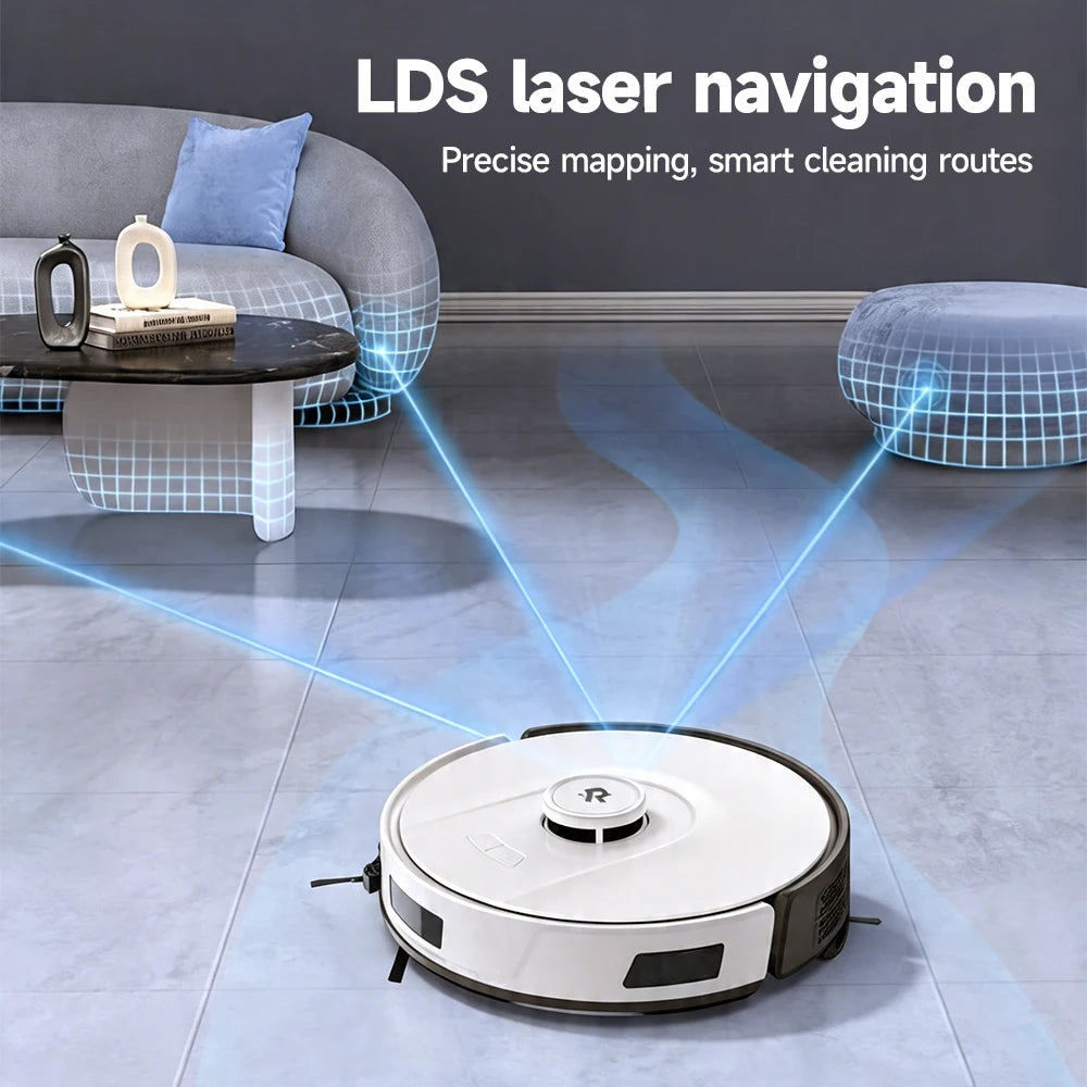 Robot aspirateur Redroad R11, 8000 Pa, navigation LDS, application de contrôle, autonomie 90 min, lavage