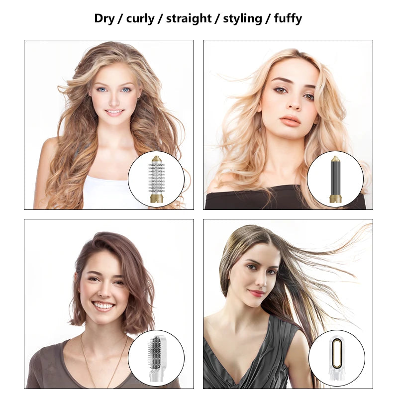 Nouvel appareil de coiffure ionique 5 en 1 (2025) : sèche-cheveux, boucleur, lisseur et styler pour salon et voyage.