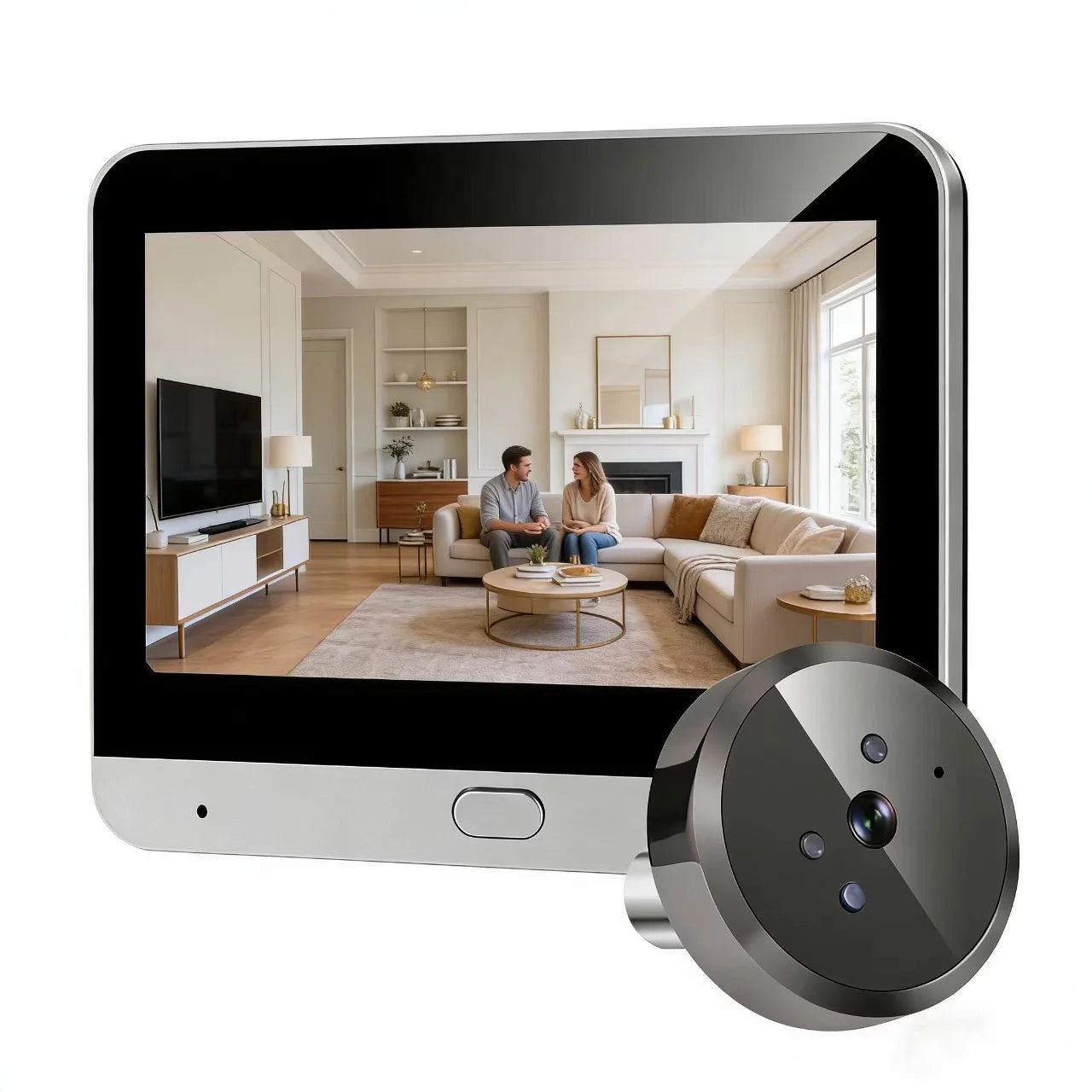 Caméra de porte intelligente 3MP ICam365 avec application, détecteur de mouvement radar et Wi-Fi pour la sécurité de votre maison