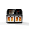 Friteuse à air chaud Factory Custom 2000W à double panier en verre et acier inoxydable, grande capacité (15 litres)