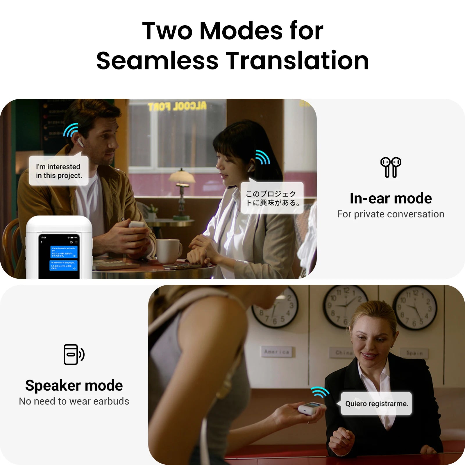 Écouteurs Traducteurs Wooask A8 – IA, 144 Langues, ChatGPT, Bluetooth 5.3 & 25h