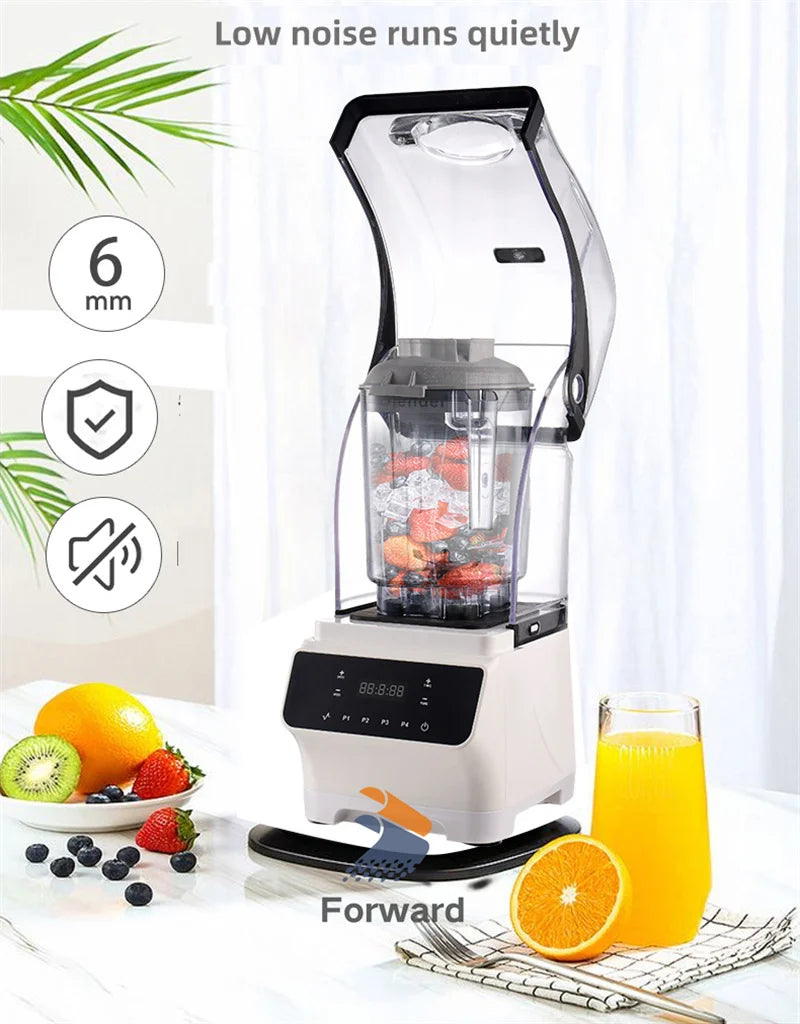 Mixeur à glace professionnel 1,6 L sans BPA, certifié CE, moteur en cuivre pur, usage domestique et extérieur, robot culinaire haute puissance