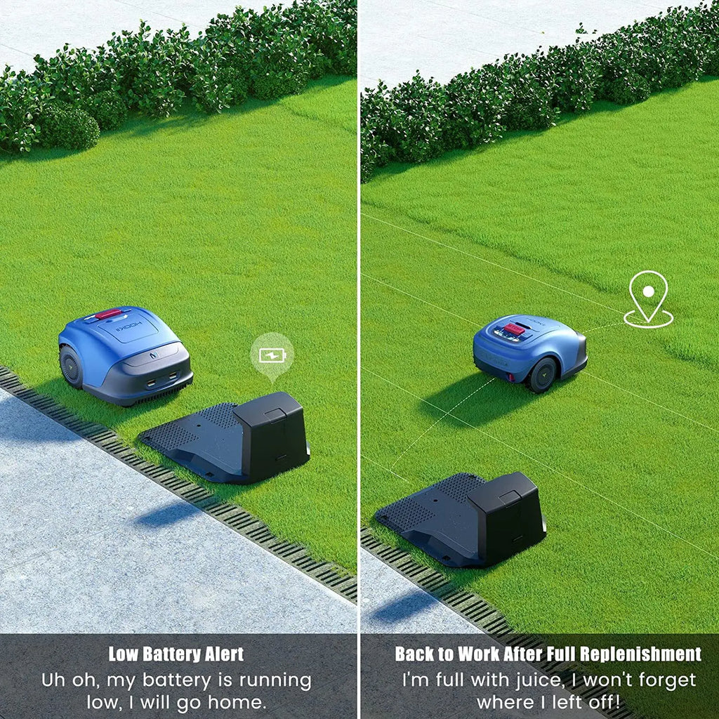 Tondeuse à gazon robotisée électrique sans fil entièrement automatique télécommandée, robot de taille alimenté par batterie, application mobile Path