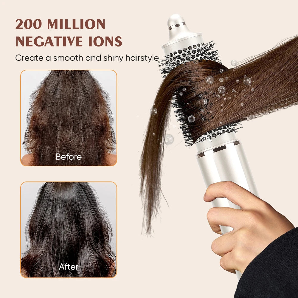 Brosse à air chaud professionnelle électrique pour le coiffage, fer à friser automatique, styler 6 en 1, sèche-cheveux pour salon de coiffure