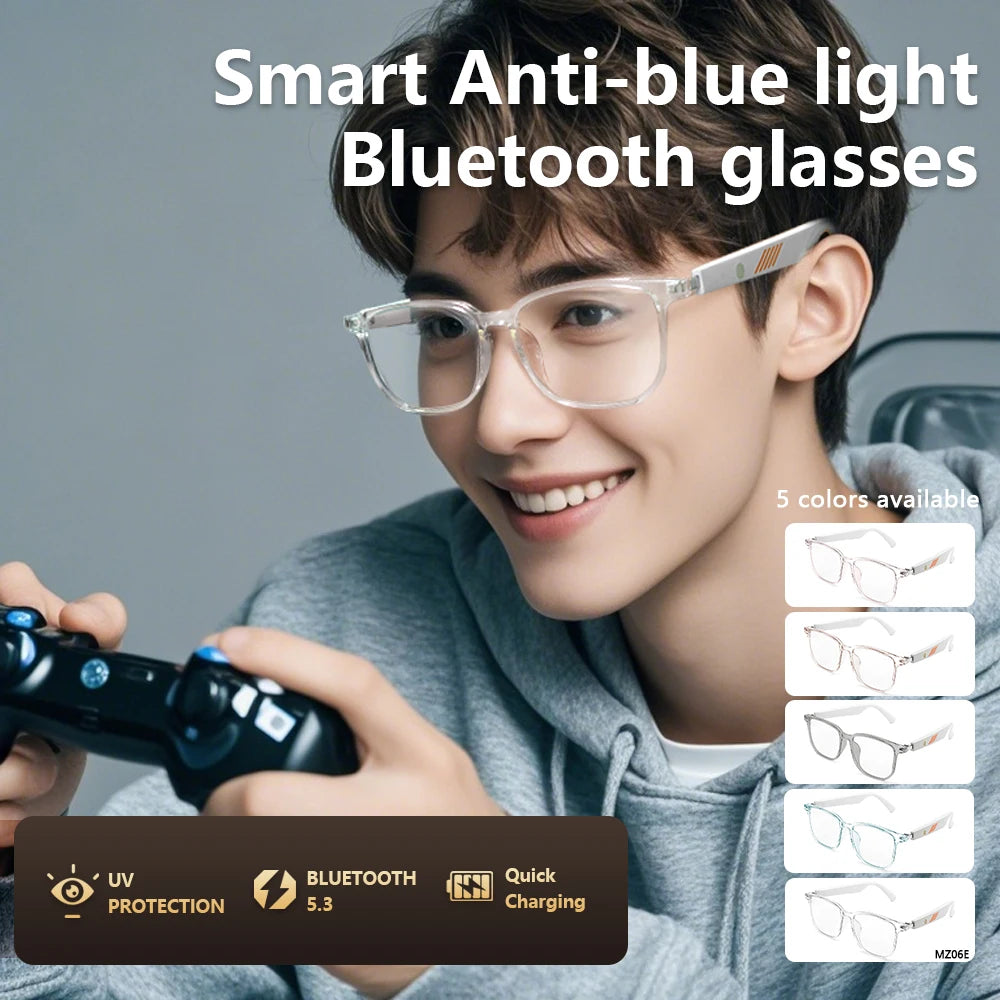 Lunettes Audio Wesll MZ06 – Bluetooth, Anti-Lumière Bleue, Double HP & Contrôle Tactile
