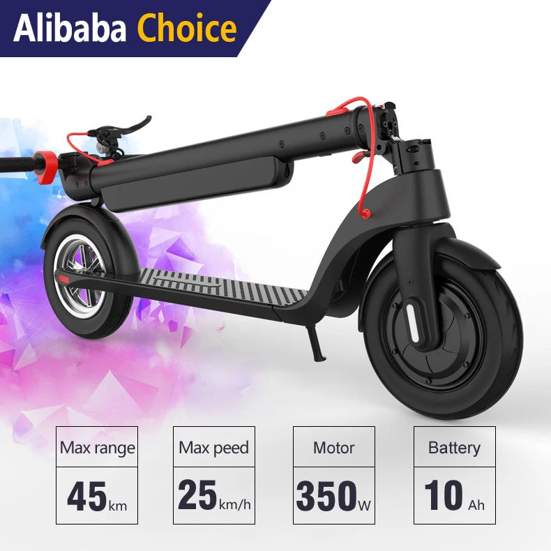 Trottinette électrique pliable 10 pouces, autonomie 25-40 km, 36 V, étanche, puissante et rapide, pour adultes.