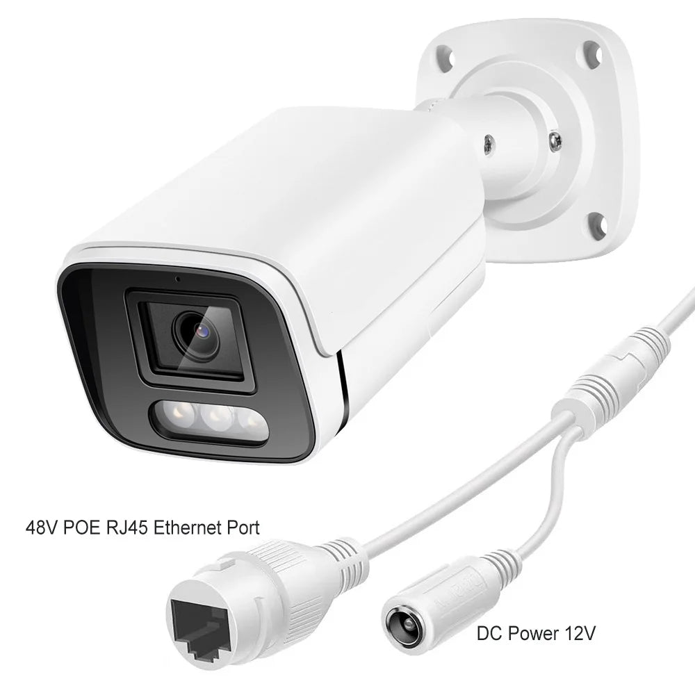 Système de vidéosurveillance réseau étanche avec détection de visage IA 8MP, caméra de sécurité IP PoE avec détection humaine