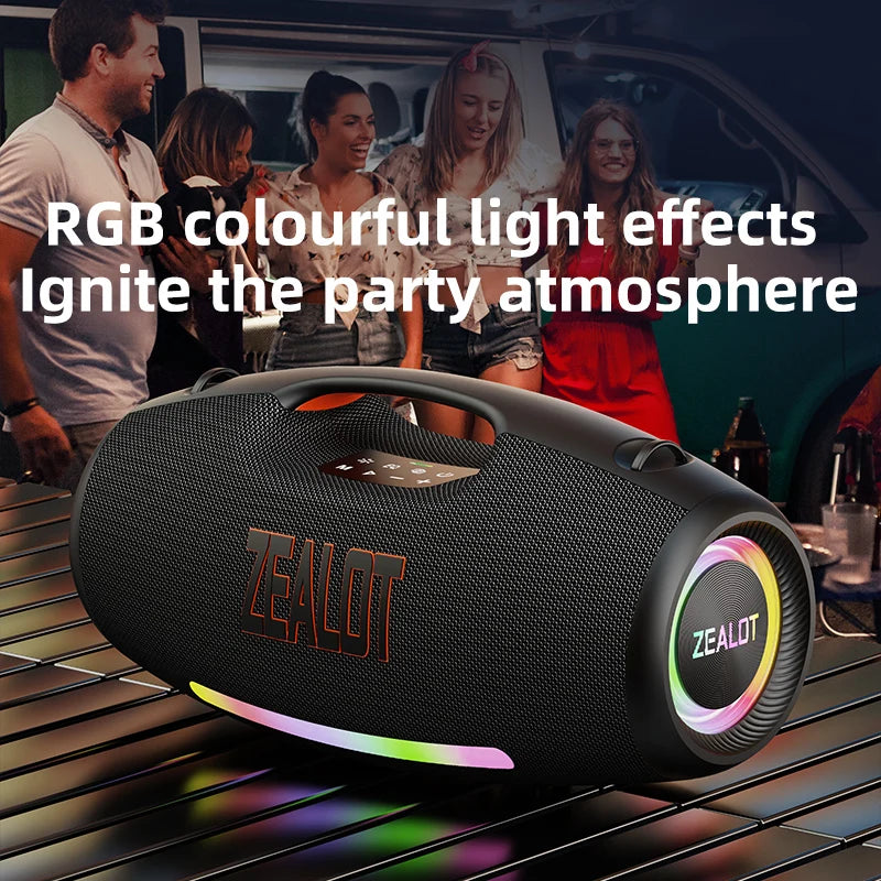 Enceinte Outdoor Zealot S89 – 250 W, IPX6, 48 000 mAh, RGB et charge rapide BT5.3