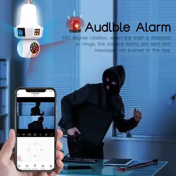 Caméra de Surveillance Wi-Fi 3 Objectifs | Vision Nocturne IR, Mini Caméra IP et Contrôle à Distance