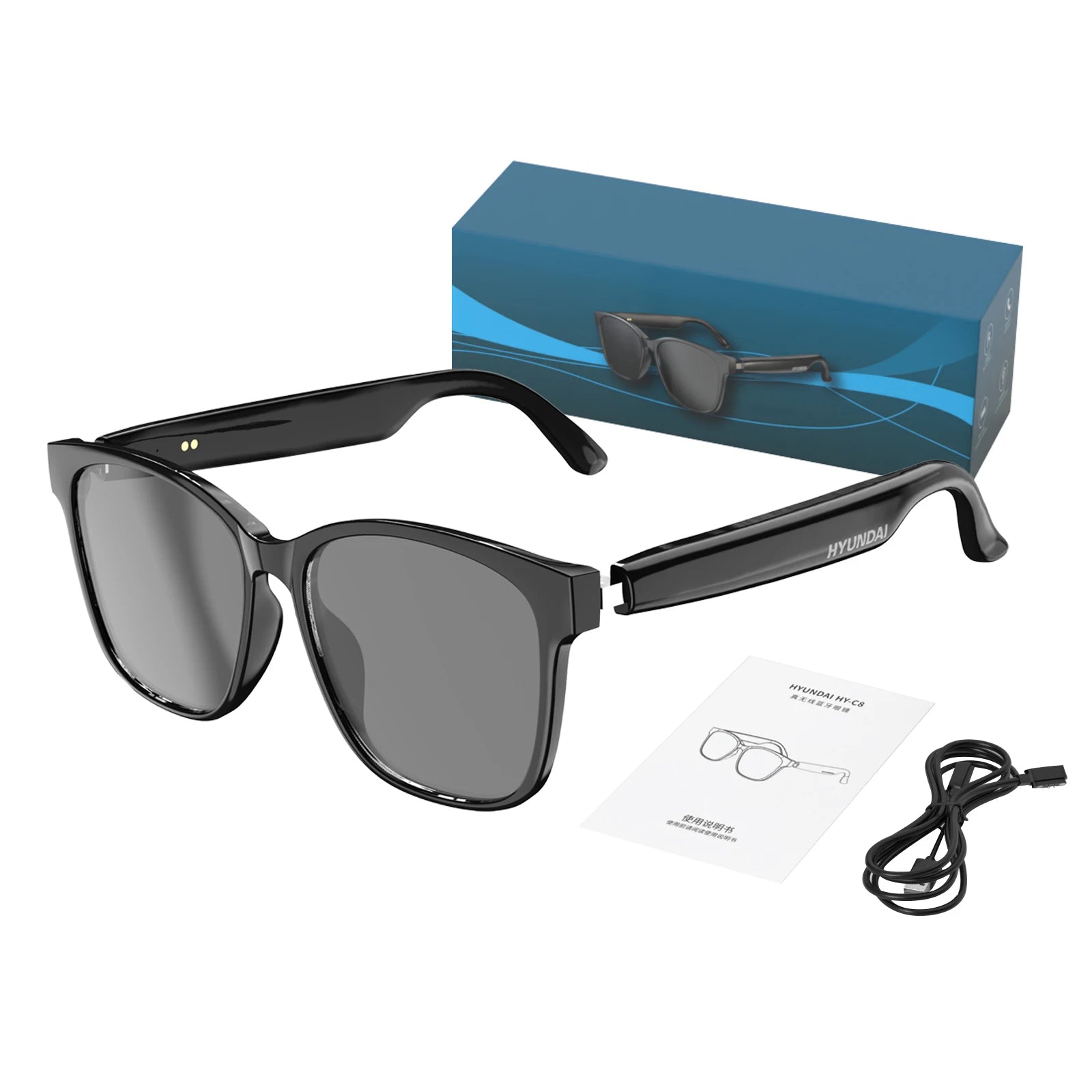 Lunettes Traducteur IA – Interprétation Simultanée, Bluetooth 5.4, Audio & Communication