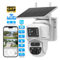 Caméra de Surveillance Hongnaer 6 MP | PTZ 360°, Double Objectif, Wi-Fi Solaire et Application UBox