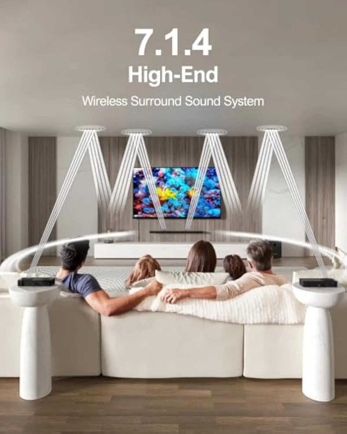 Barre de son ULTIMEA 7.1.4 – Audio spatial 360°, 4 haut-parleurs orientables HP, Dolby et HDMI eARC
