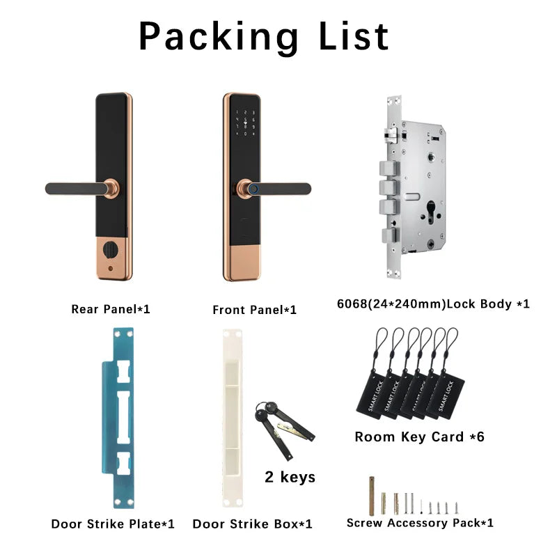 Serrure de sécurité israélienne pour porte en bois, étanche, avec empreinte numérique numérique, compatible avec TTLock Cloud. Sécurité domestique sans clé.