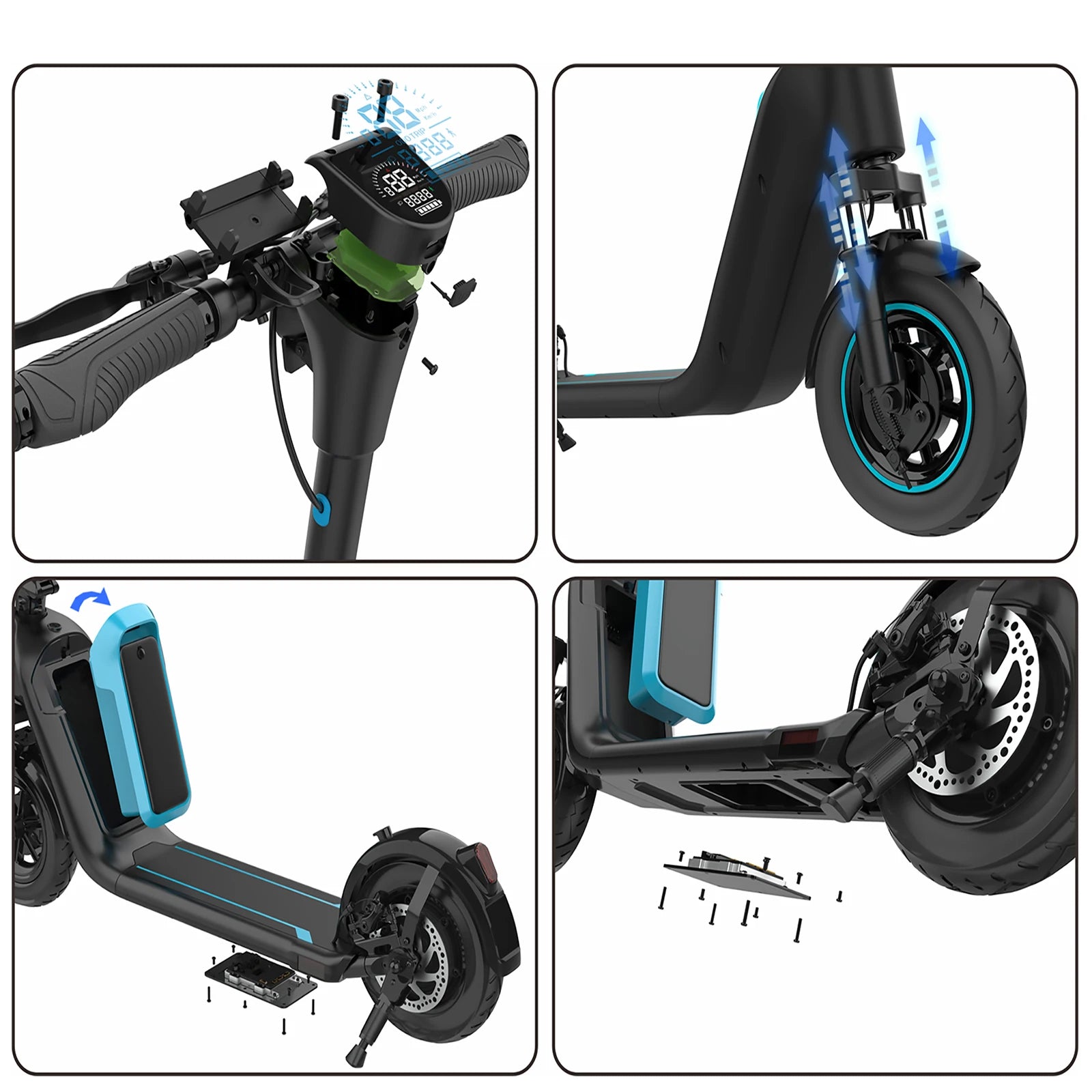 Trottinette électrique Q11 pliable 250 W, batterie 36 V 10,4 Ah, autonomie 30-40 km, contrôle via application
