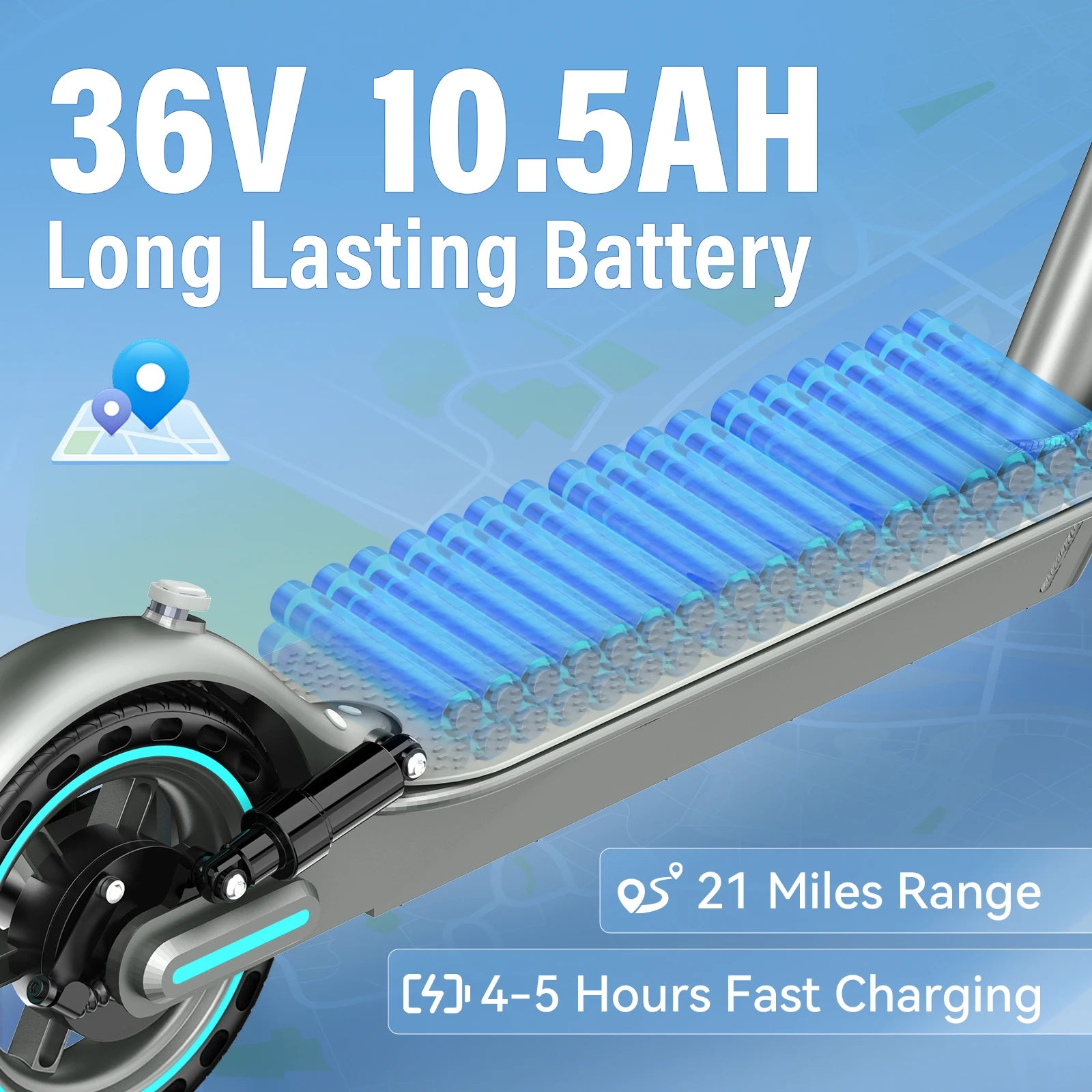 Scooter Électrique Adulte 250 W | Double Suspension, Batterie 10,5 Ah, Vitesse 25 km/h et Écran LED